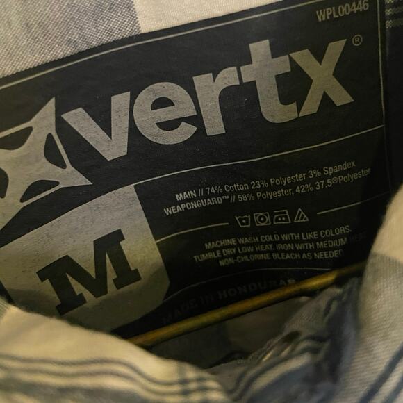 Vertx Shirt Men Medium Blue Plaid Button Up Tactical Guardian - Picture 5 of 5